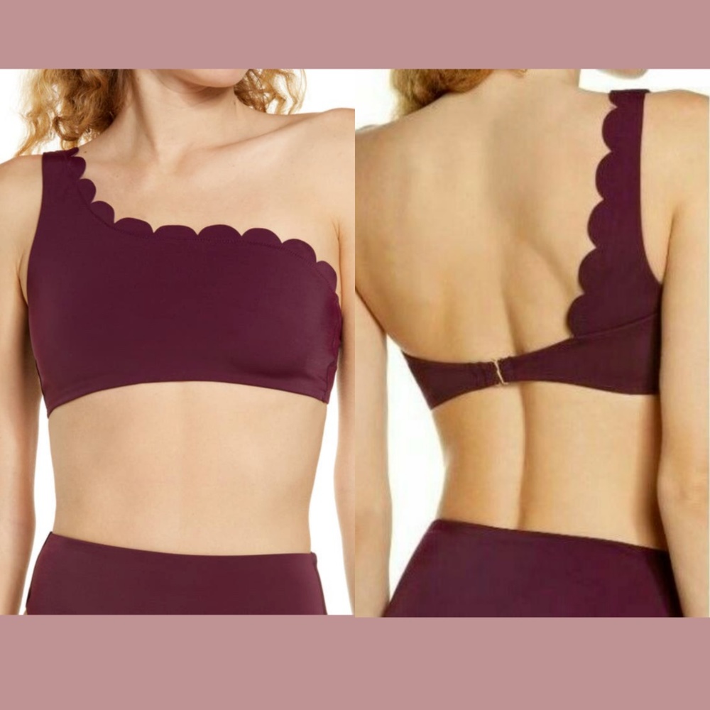 NEW CHELSEA28 [ Large ]‎ Scallop One-shoulder Bikini Top in Purple Nectar